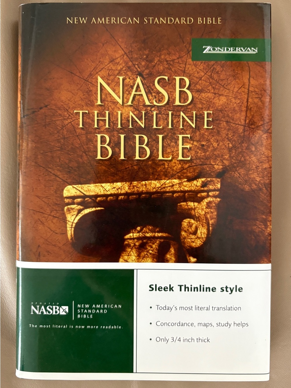 NASB Thinline Bible in Brown NEW